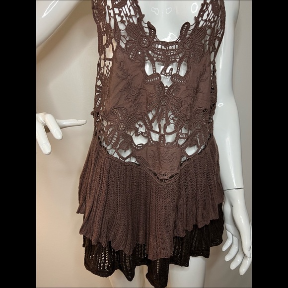 FREE PEOPLE Crochet Knitted Top - Picture 4 of 6